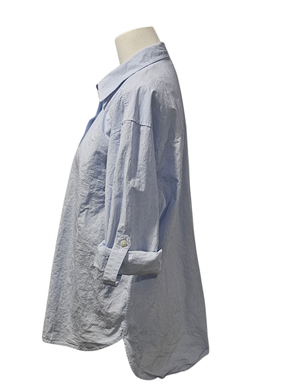 Babaton Aritzia Archive Pale Blue & White Pinstriped Shirt Size S - Picture 4 of 7